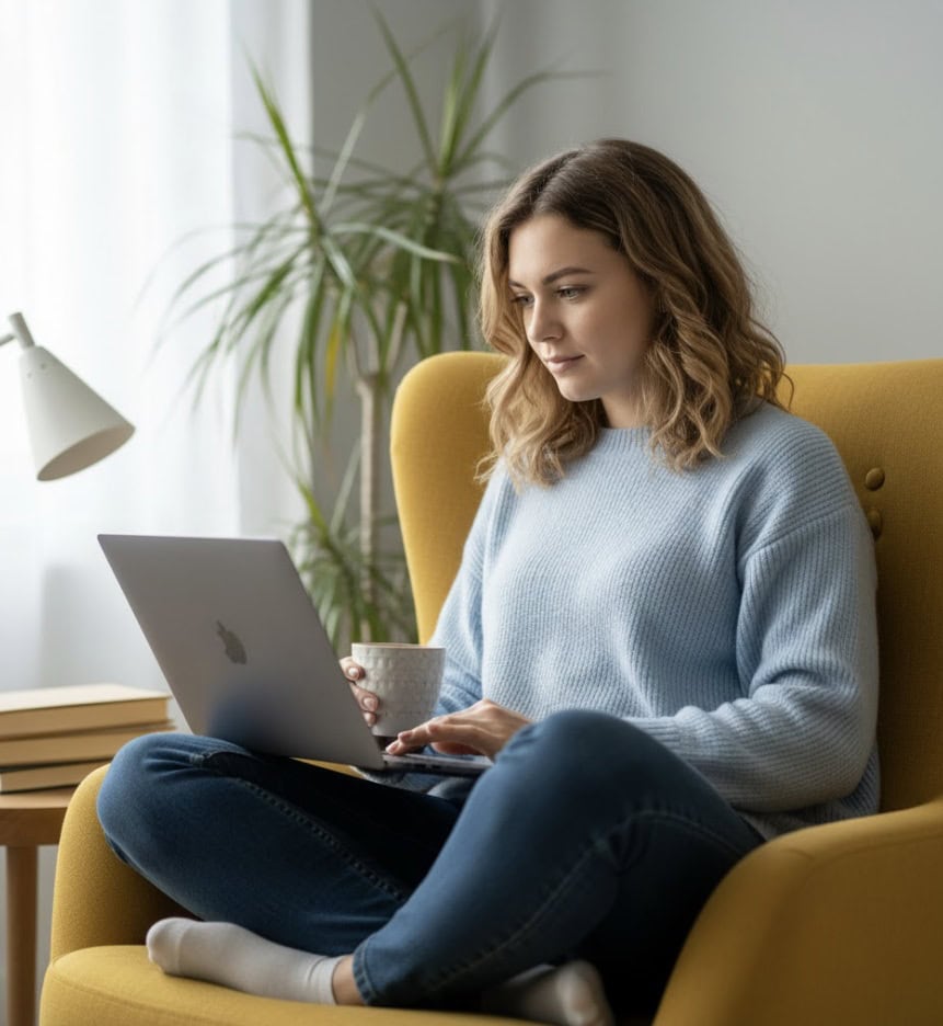 Vrouw Laptop Aanvragen